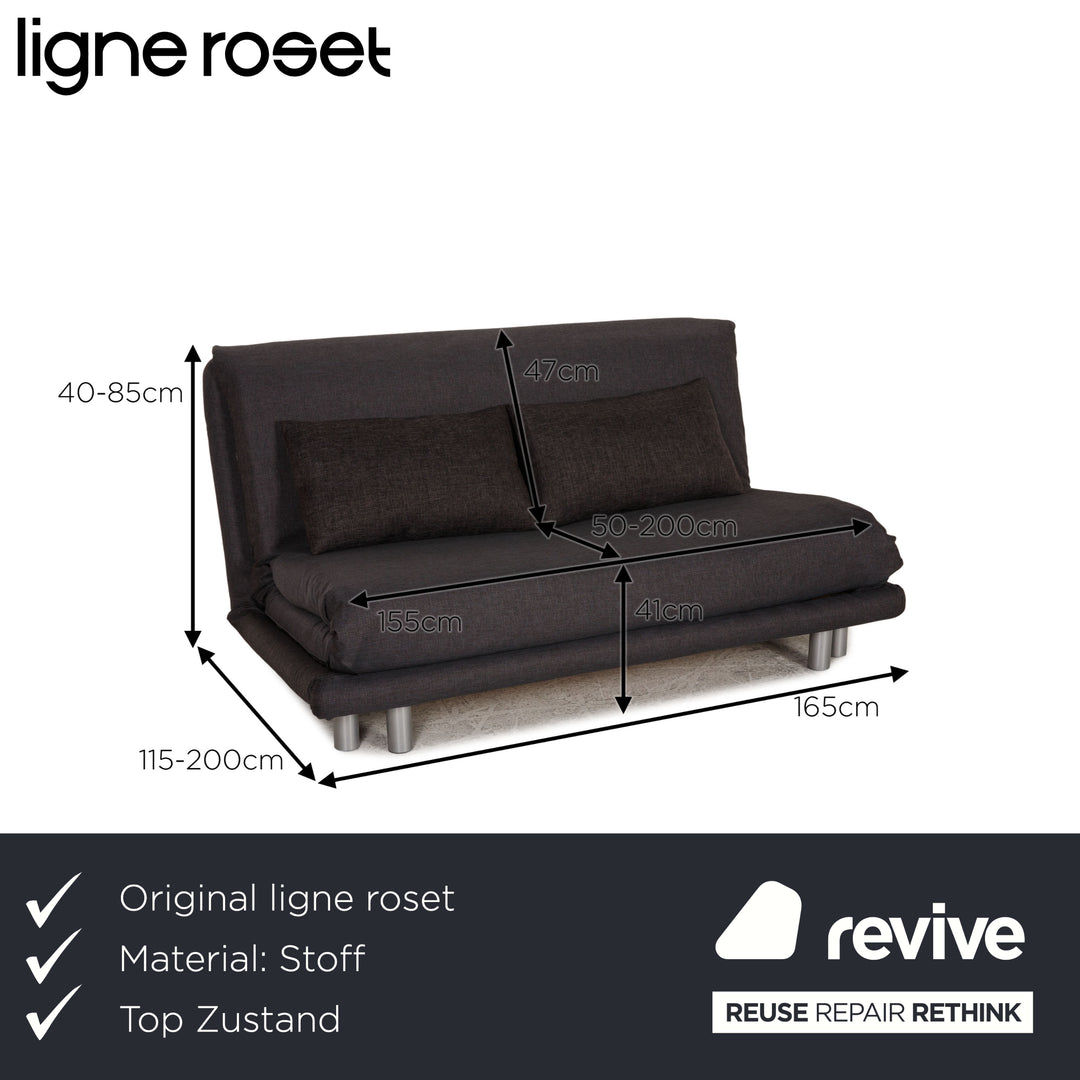 ligne roset Canapé en tissu Multy canapé gris 3 places fonction sommeil canapé