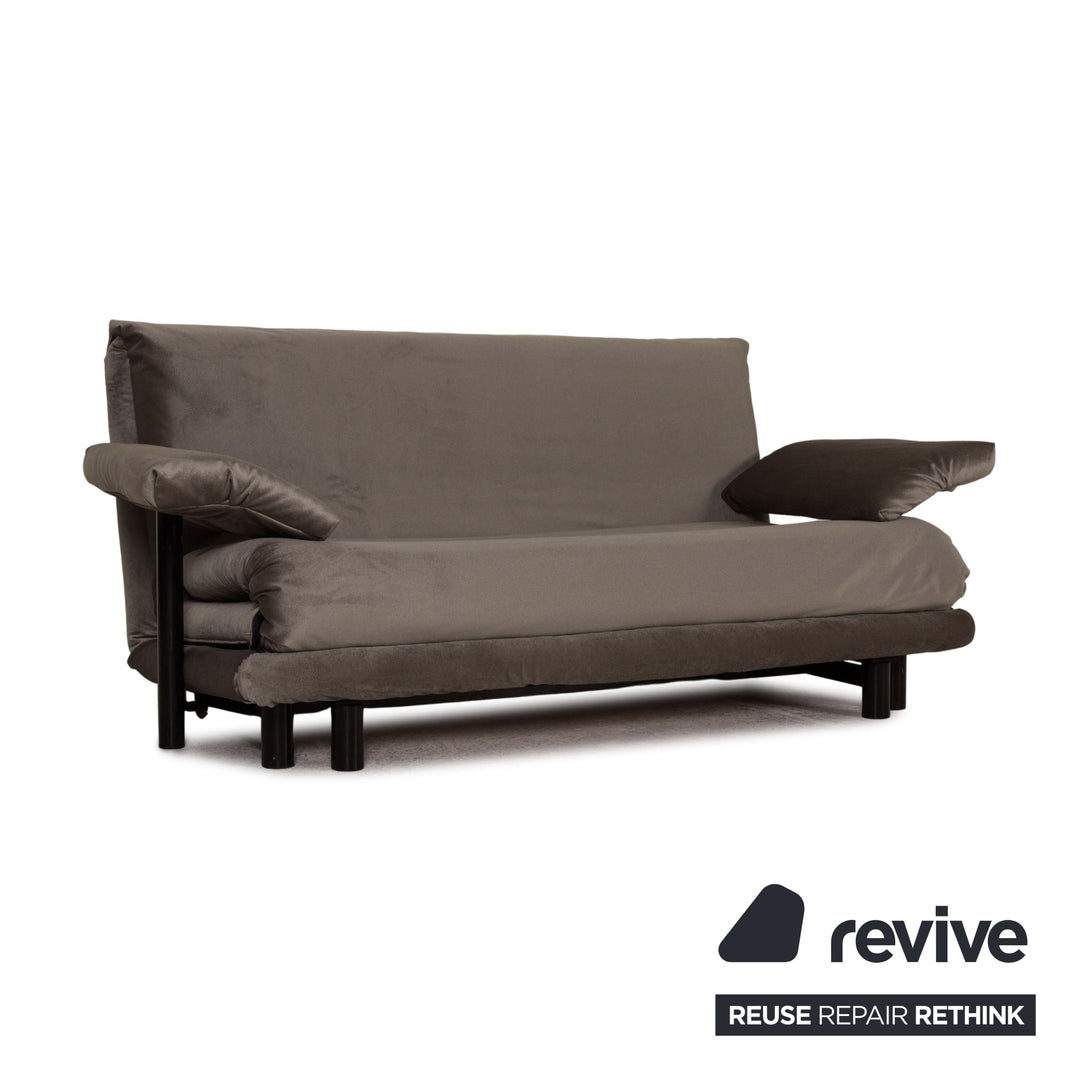 Ligne Roset Multy stoffen bank grijs driezitsbank met slaapfunctie incl. armleuningen