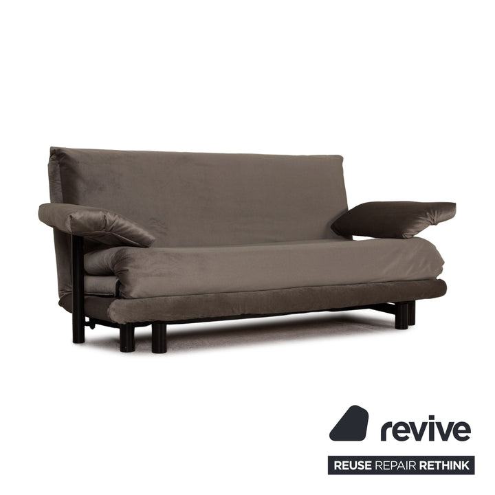 Ligne Roset Multy stoffen bank grijs driezitsbank met slaapfunctie incl. armleuningen