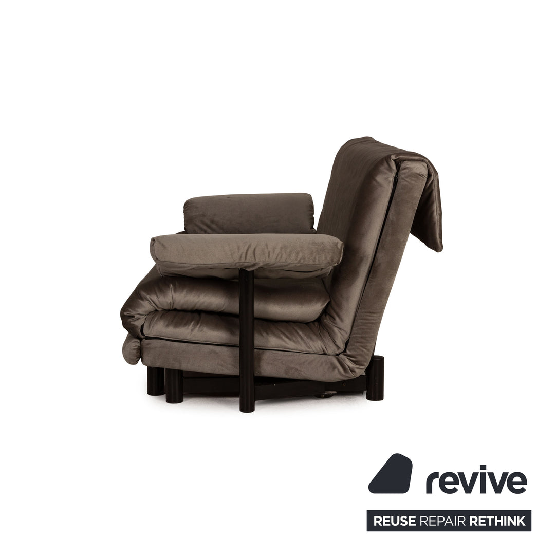 ligne roset Multy fabric sofa gray three-seater couch function sleeping function