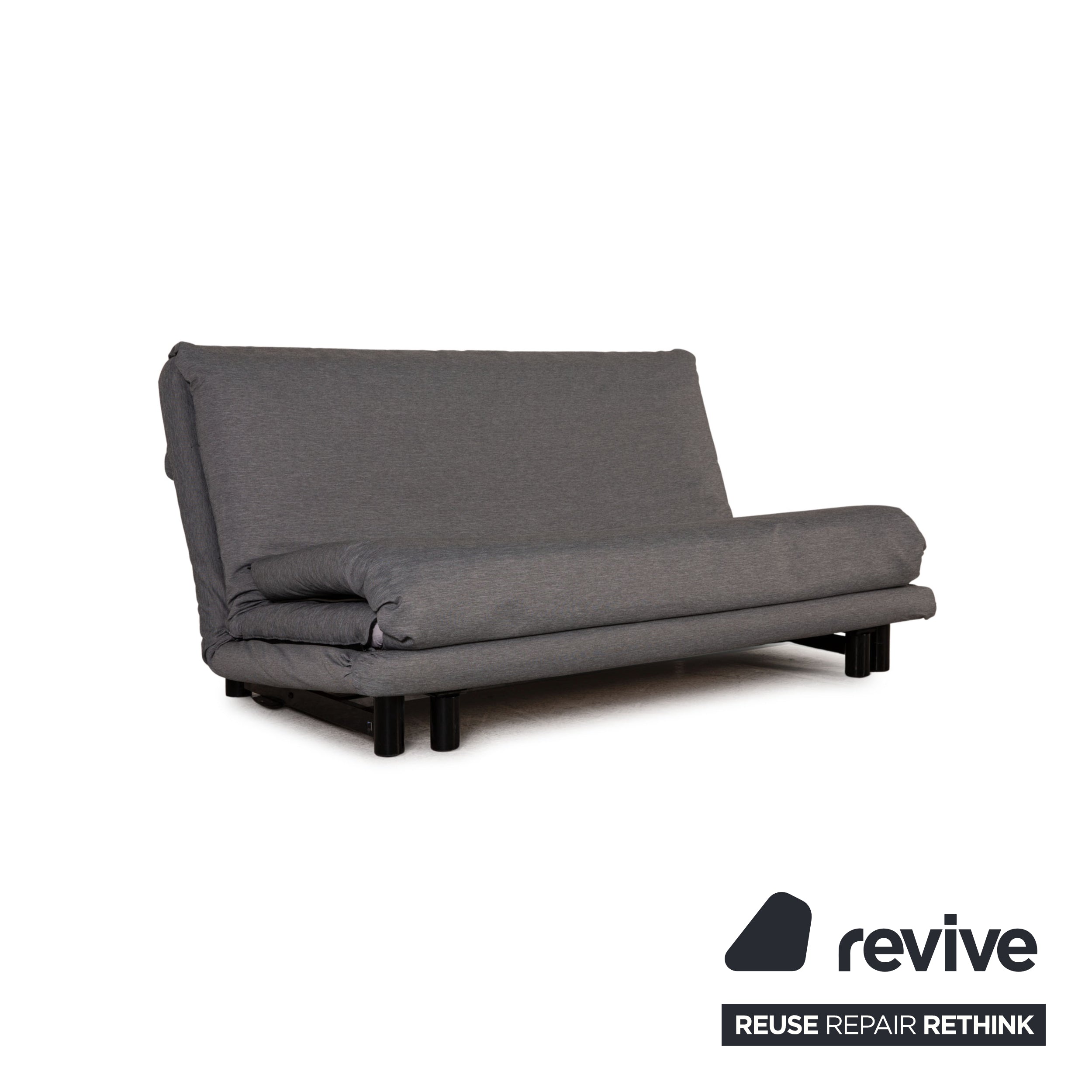 Ligne Roset Multy Stoff Sofa Grau Dreisitzer Couch Funktion Schlaffunktion Neubezug