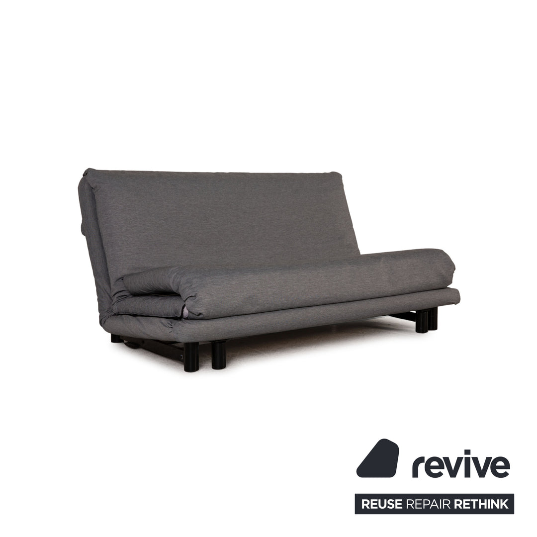 Ligne Roset Multy Fabric Sofa Grey Three-Seater Couch Function Sleeping Function New Cover