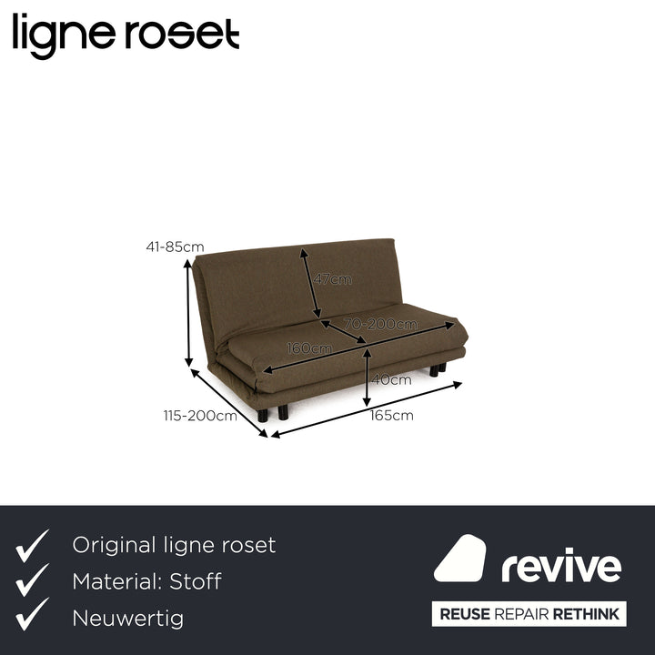 Ligne roset Canapé en tissu Multy vert canapé 3 places fonction couchage nouvelle housse