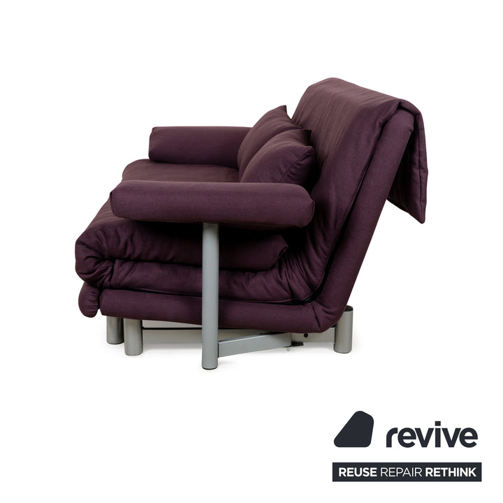 Canapé en tissu Ligne Roset Multy Violet 3 places Fonction inclinable Fonction couchage Nouvelle housse