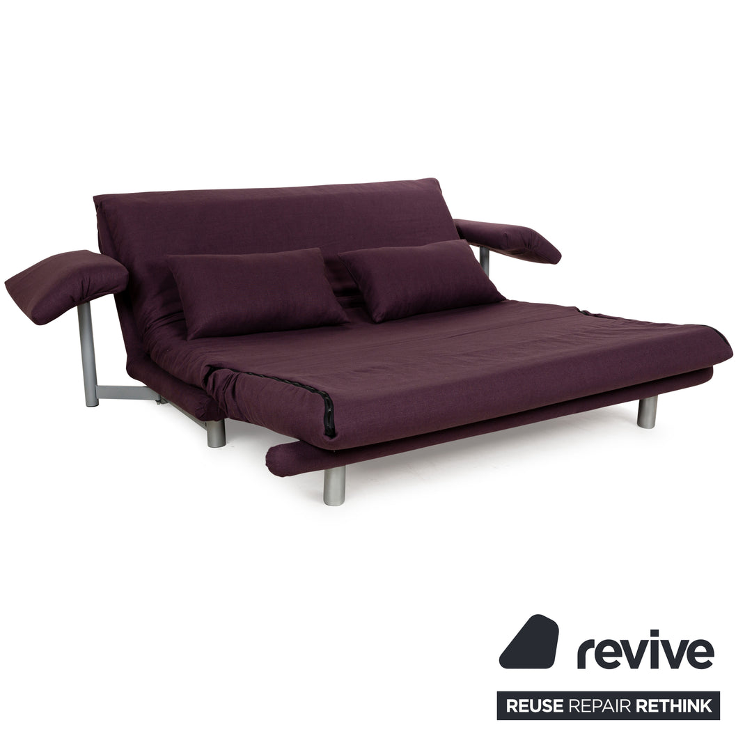 Ligne Roset Multy Stoff Sofa Lila Dreisitzer Liegefunktion Schlaffunktion Neubezug