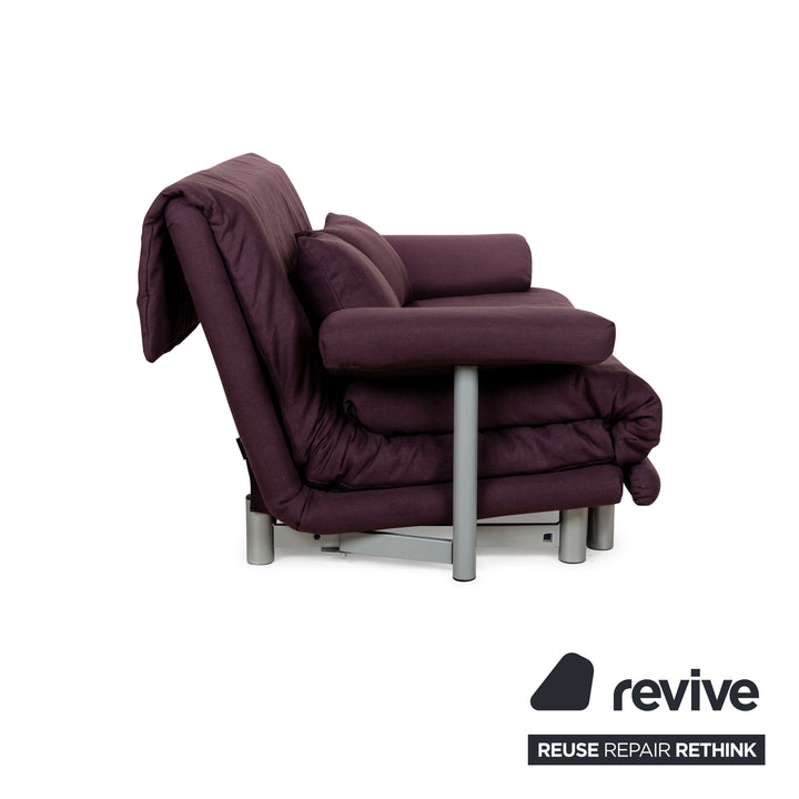 Ligne Roset Multy Fabric Sofa Purple Three-Seater Reclining Function Sleeping Function New Cover