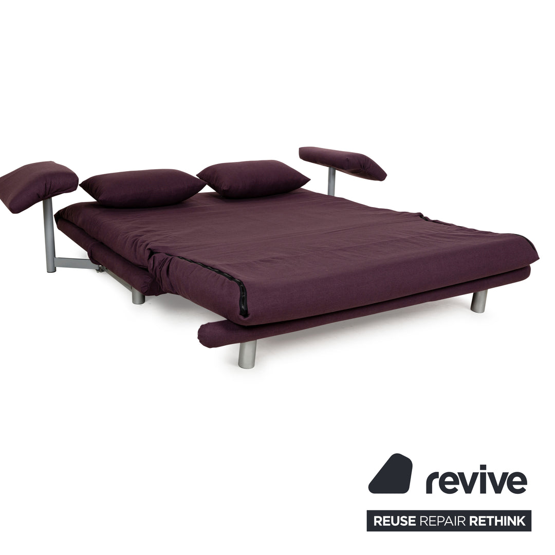 Ligne Roset Multy Fabric Sofa Purple Three-Seater Reclining Function Sleeping Function New Cover