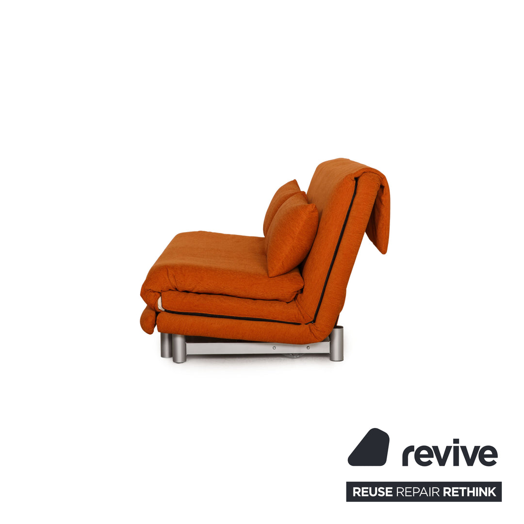 Ligne Roset Multy stoffen bank oranje driezitsbank met slaapfunctie