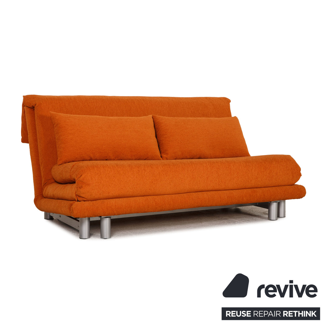 Ligne Roset Multy stoffen bank oranje driezitsbank met slaapfunctie