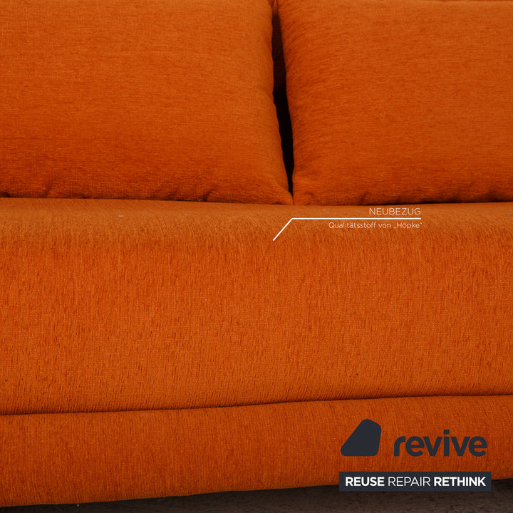Ligne Roset Multy stoffen bank oranje driezitsbank met slaapfunctie