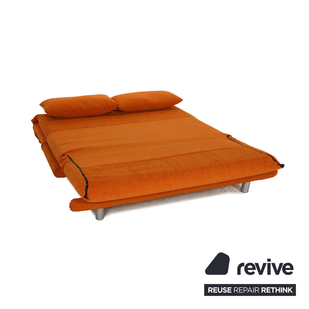 Ligne Roset Multy stoffen bank oranje driezitsbank met slaapfunctie