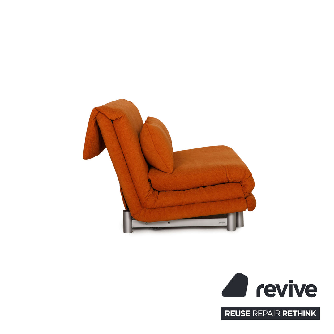 Ligne Roset Multy stoffen bank oranje driezitsbank met slaapfunctie