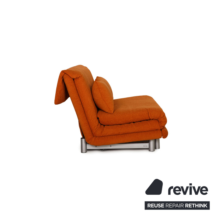 Ligne Roset Multy stoffen bank oranje driezitsbank met slaapfunctie
