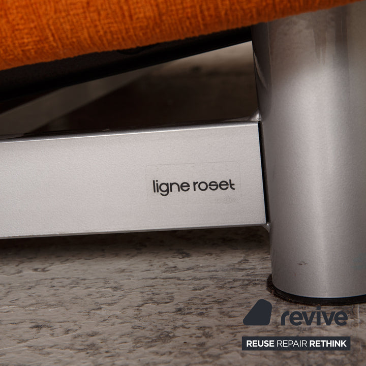 Ligne Roset Multy stoffen bank oranje driezitsbank met slaapfunctie