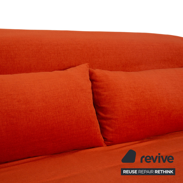 Ligne Roset Multy Fabric Sofa Orange Three-Seater Reupholstery