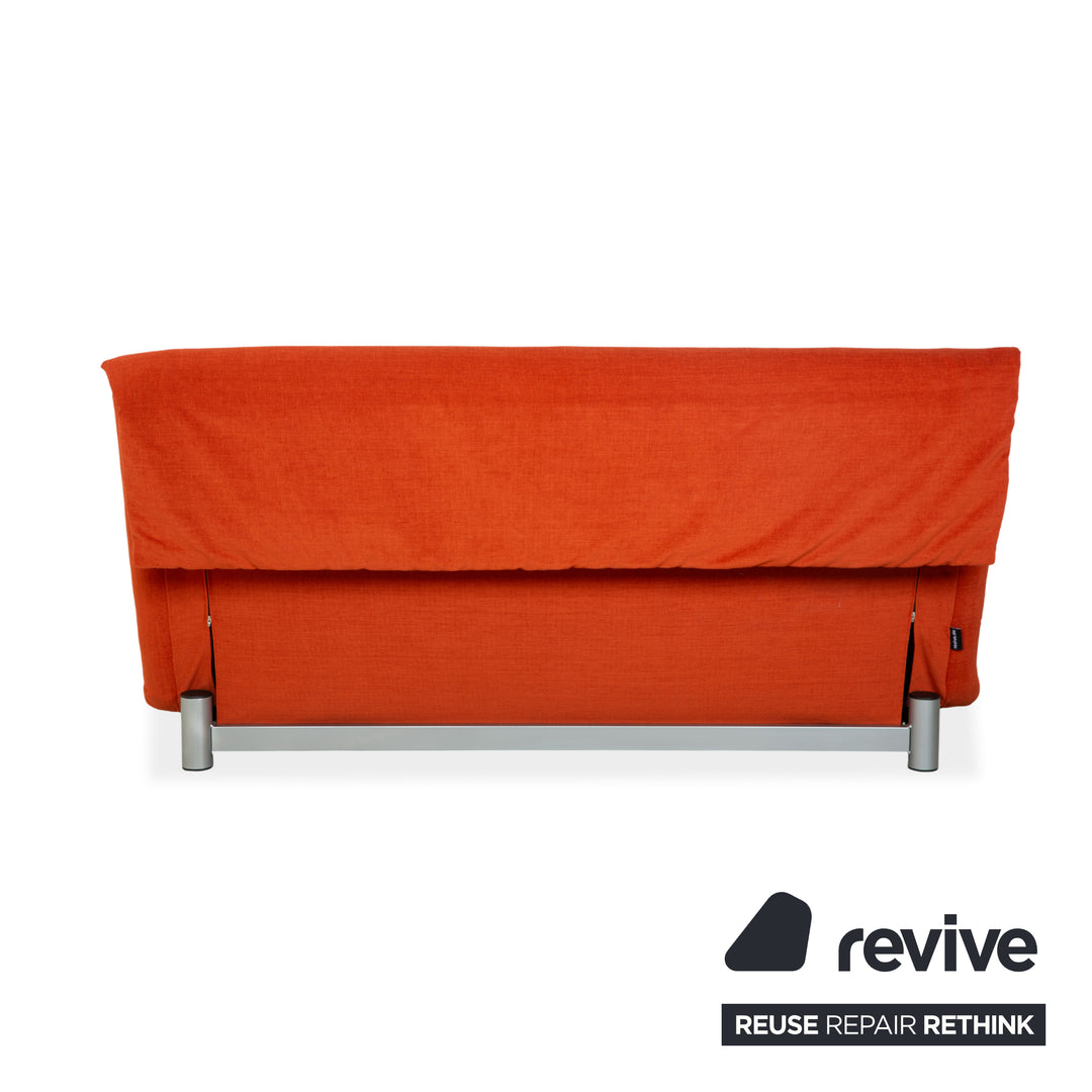 Ligne Roset Multy Fabric Sofa Orange Three-Seater Reupholstery