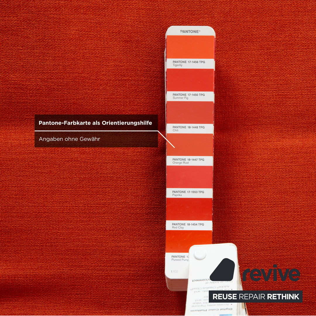 Ligne Roset Multy Stoff Sofa Orange Dreisitzer Neubezug