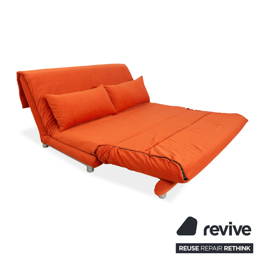 Ligne Roset Multy Fabric Sofa Orange Three-Seater Reupholstery