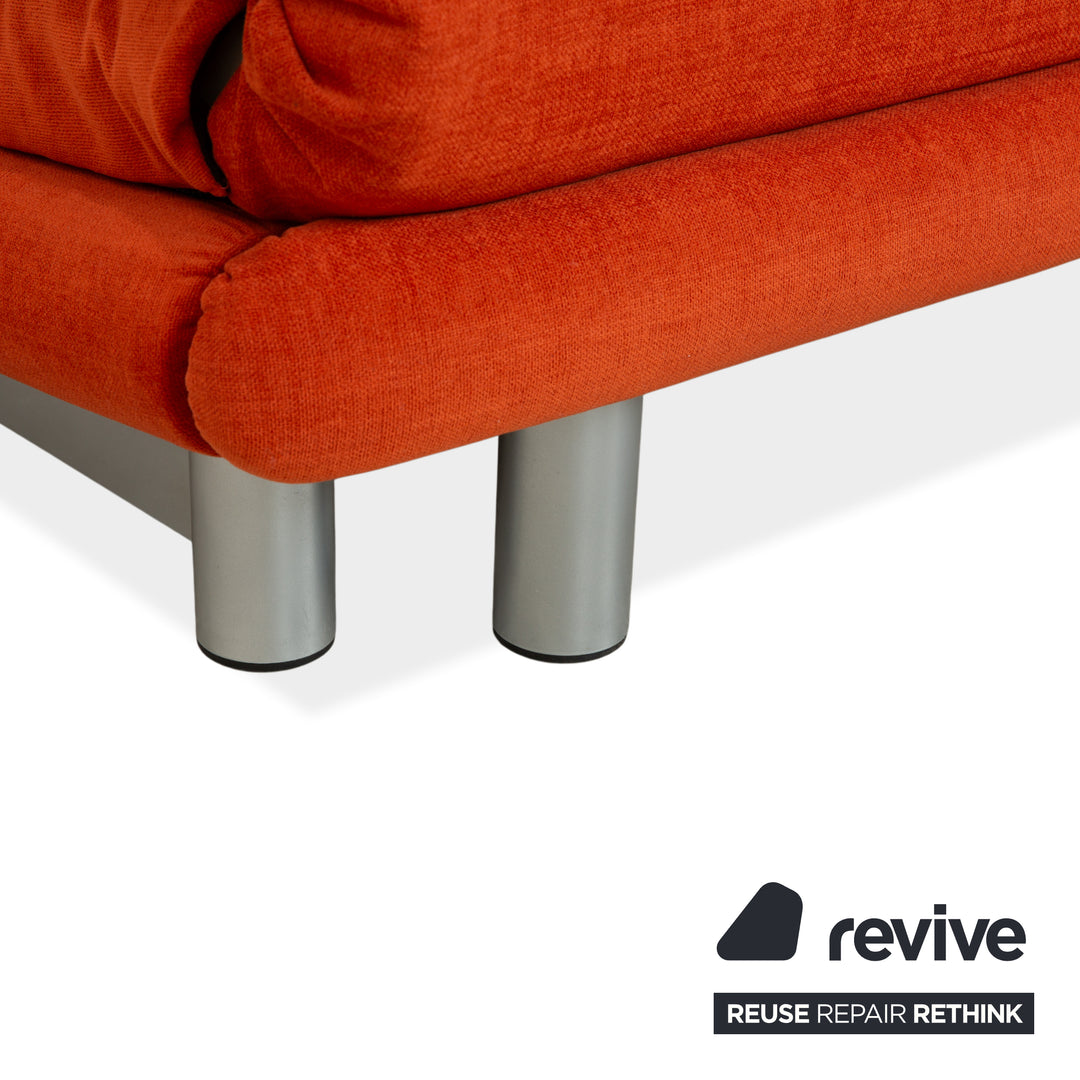 Ligne Roset Multy Stoff Sofa Orange Dreisitzer Neubezug