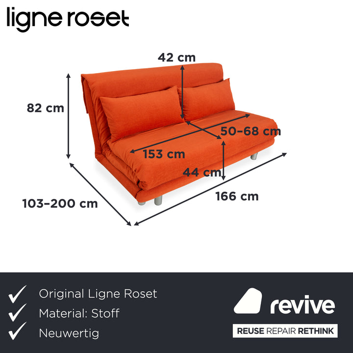 Ligne Roset Multy Stoff Sofa Orange Dreisitzer Neubezug