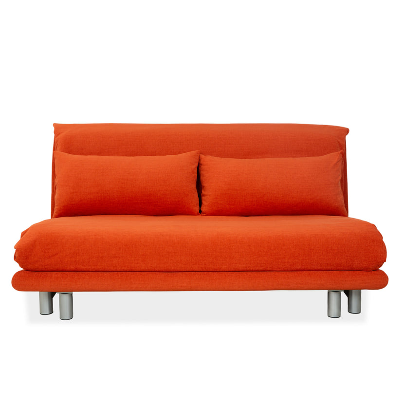 Ligne Roset Multy Fabric Sofa Orange Three-Seater Reupholstery