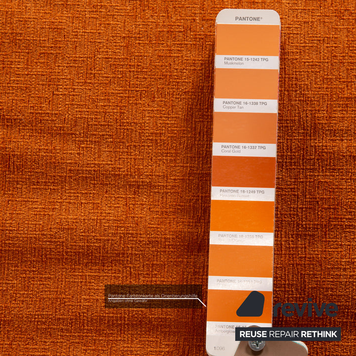 Ligne Roset Multy Stoff Sofa Orange Dreisitzer Couch Funktion Schlafsfunktion inkl. Armlehnen
