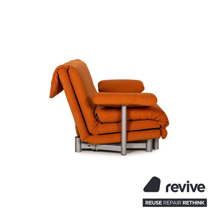 Ligne Roset Multy Stoff Sofa Orange Dreisitzer Couch Funktion Schlafsfunktion inkl. Armlehnen