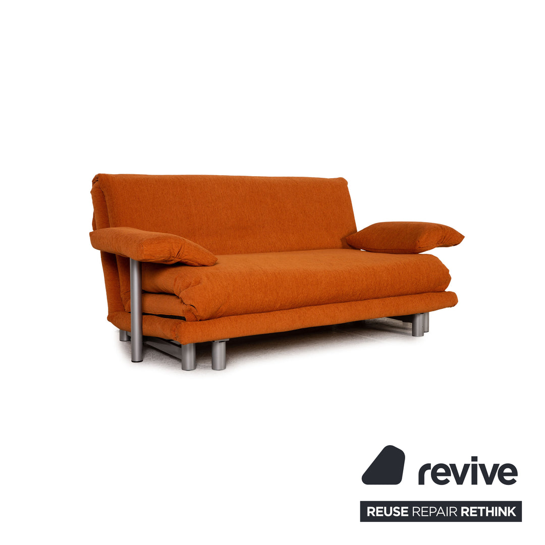 Ligne Roset Multy Stoff Sofa Orange Dreisitzer Couch Funktion Schlafsfunktion inkl. Armlehnen