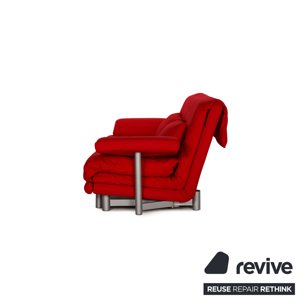 ligne roset Multy stoffen bank rood driezitsbank met slaapfunctie incl. armleuningen