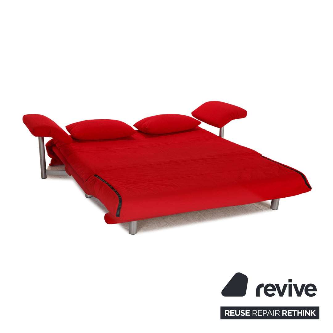 ligne roset Multy stoffen bank rood driezitsbank met slaapfunctie incl. armleuningen
