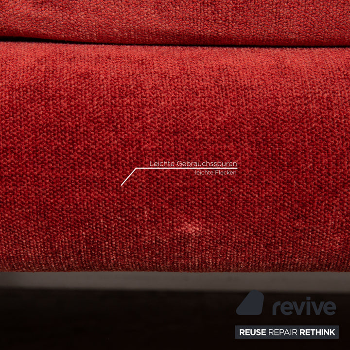 Ligne Roset Multy stoffen bank rood driezitsbank met slaapfunctie