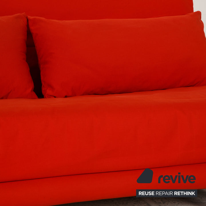 ligne roset Multy Stoff Sofa Rot Dreisitzer Couch Funktion Schlaffunktion