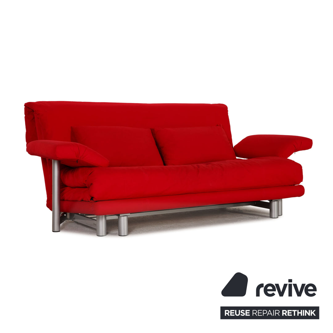 ligne roset Multy Stoff Sofa Rot Dreisitzer Couch Funktion Schlaffunktion inkl. Armlehnen