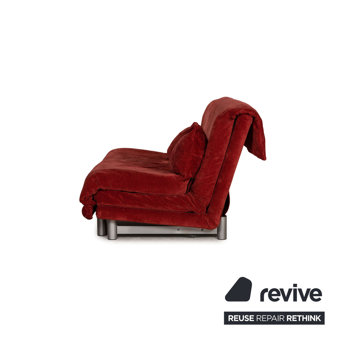 Ligne Roset Multy stoffen bank rood driezitsbank met slaapfunctie