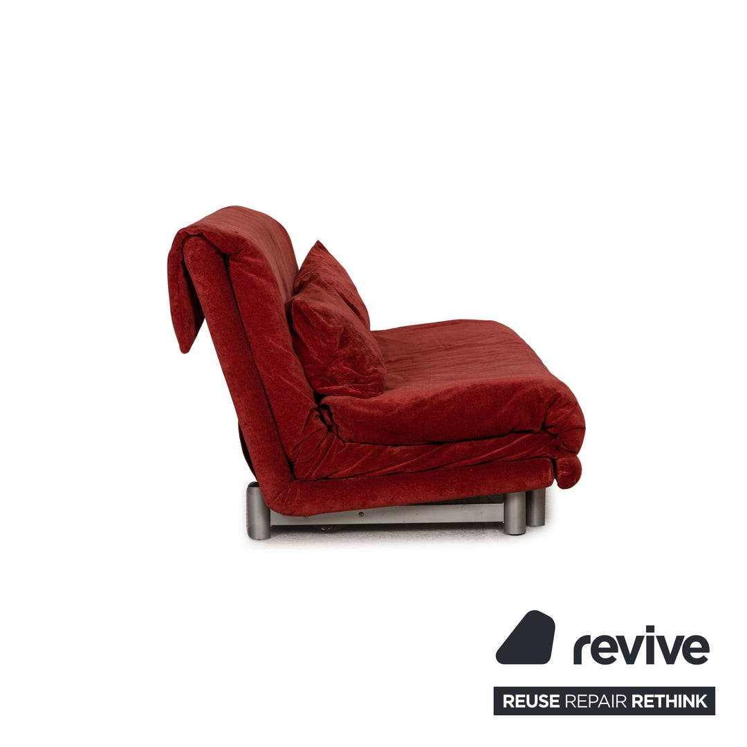 Ligne Roset Multy stoffen bank rood driezitsbank met slaapfunctie