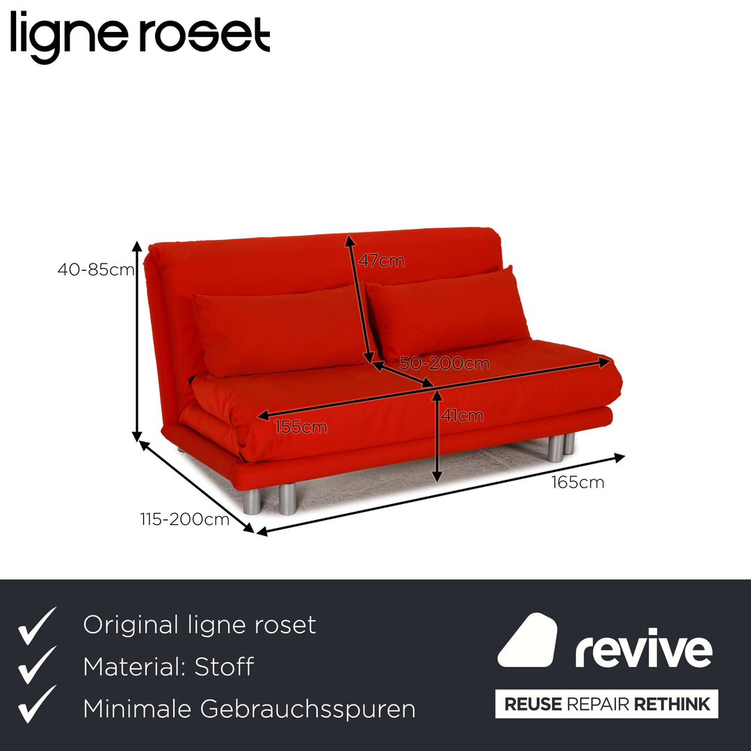 ligne roset Multy Stoff Sofa Rot Dreisitzer Couch Funktion Schlaffunktion