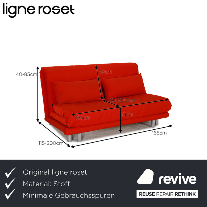 ligne roset Multy Stoff Sofa Rot Dreisitzer Couch Funktion Schlaffunktion