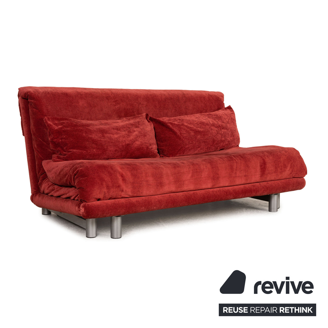 Ligne Roset Multy stoffen bank rood driezitsbank met slaapfunctie