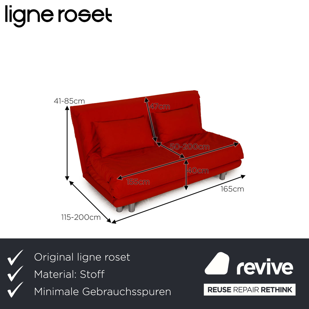 Ligne Roset Canapé En Tissu Multy Rouge Fonction Canapé Trois Places Fonction Sommeil
