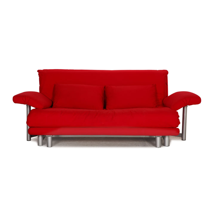 ligne roset Multy stoffen bank rood driezitsbank met slaapfunctie incl. armleuningen