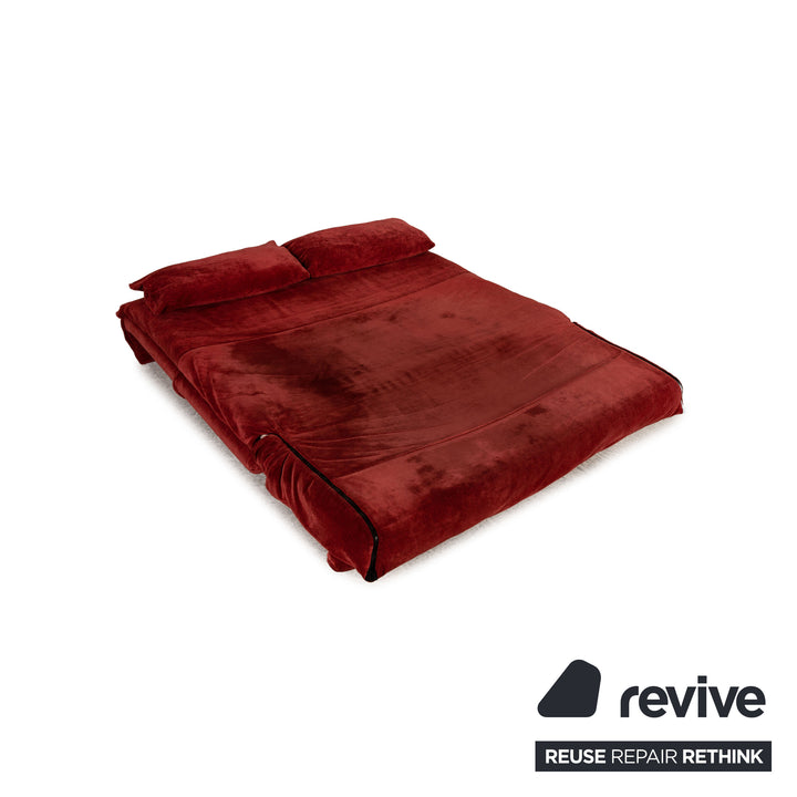 Ligne Roset Multy stoffen bank rood driezitsbank met slaapfunctie