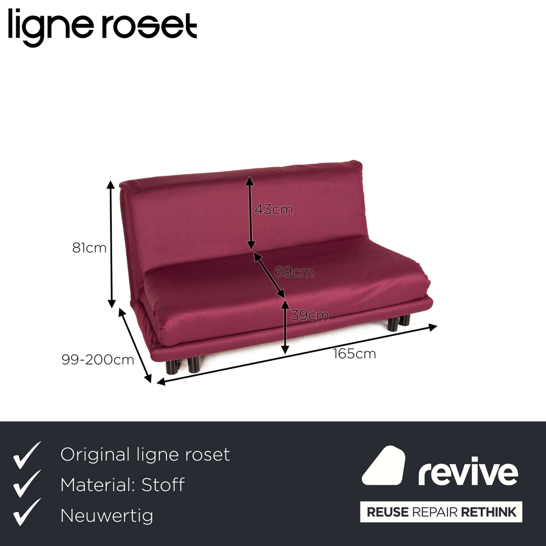 ligne roset Multy fabric sofa red three-seater function sleeping function couch