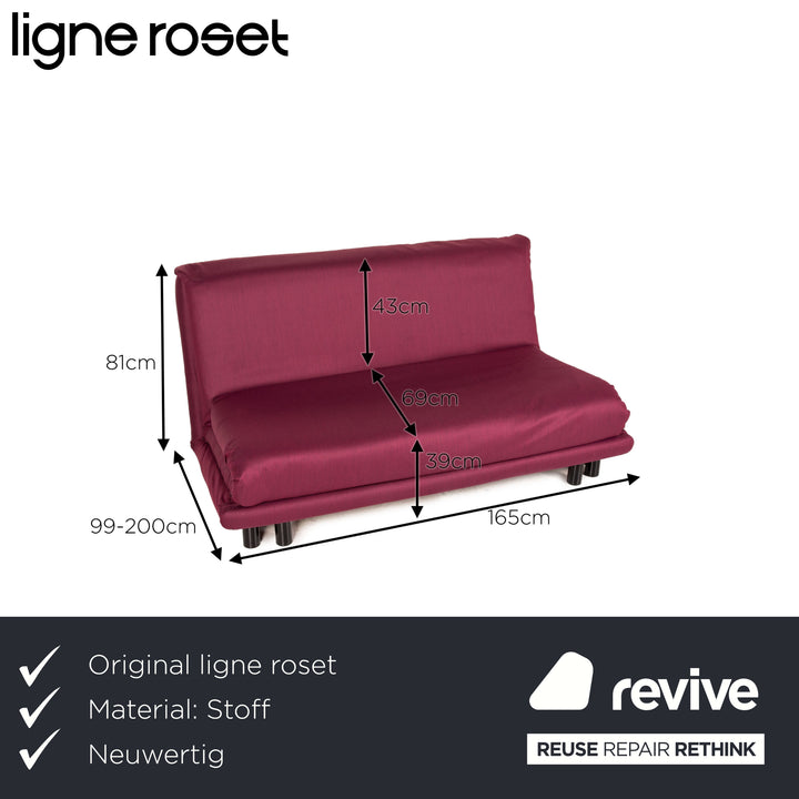 ligne roset Multy fabric sofa red three-seater function sleeping function couch
