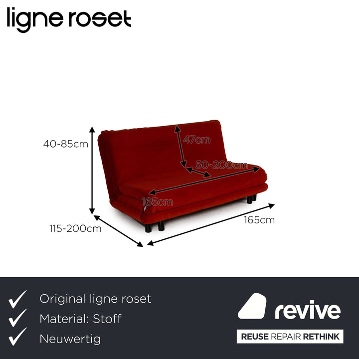ligne roset Multy fabric sofa red sofa bed three-seater function sleeping function