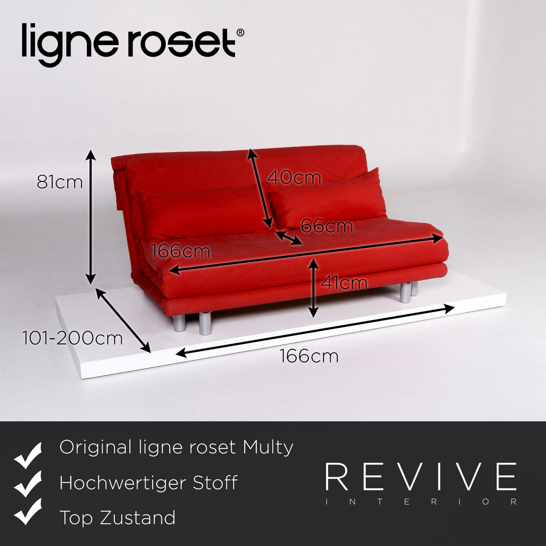 ligne roset Multy Stoff Sofa Rot Schlafsofa Dreisitzer Schlaffunktion Funktion Couch #10319