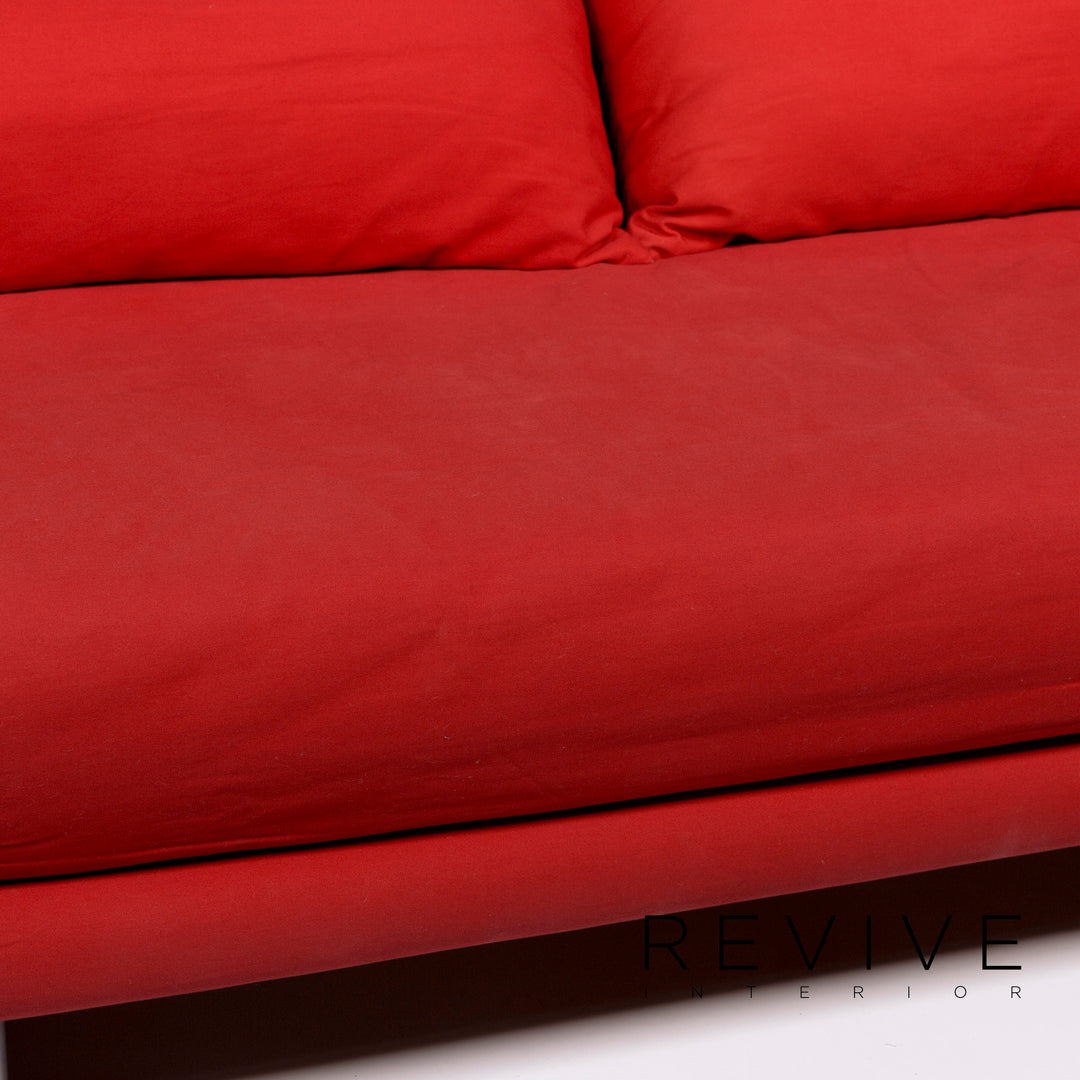 ligne roset Multy Stoff Sofa Rot Schlafsofa Dreisitzer Schlaffunktion Funktion Couch #10319
