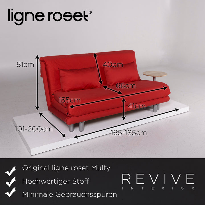 ligne roset Multy fabric three-seater sofa red sofa bed sleep function couch #11639
