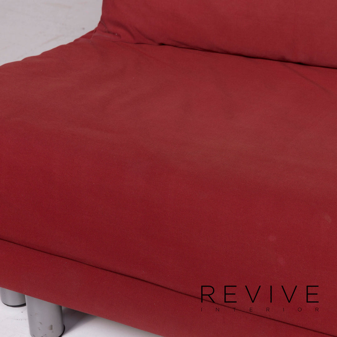 ligne roset Multy Stoff Sofa Rot Dreisitzer Schlaffunktion #11755
