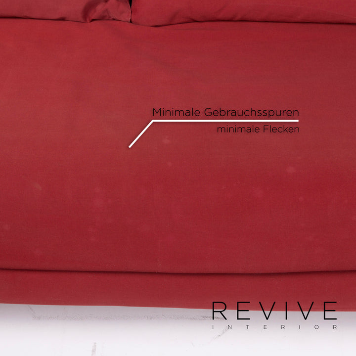 ligne roset Multy Stoff Sofa Rot Dreisitzer Schlaffunktion #11755