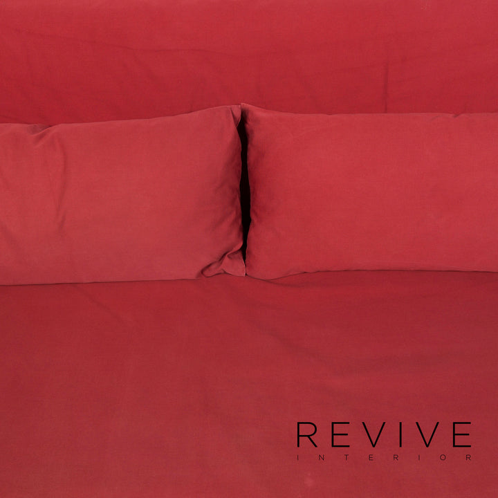 ligne roset Multy Stoff Sofa Rot Dreisitzer Schlaffunktion #11755